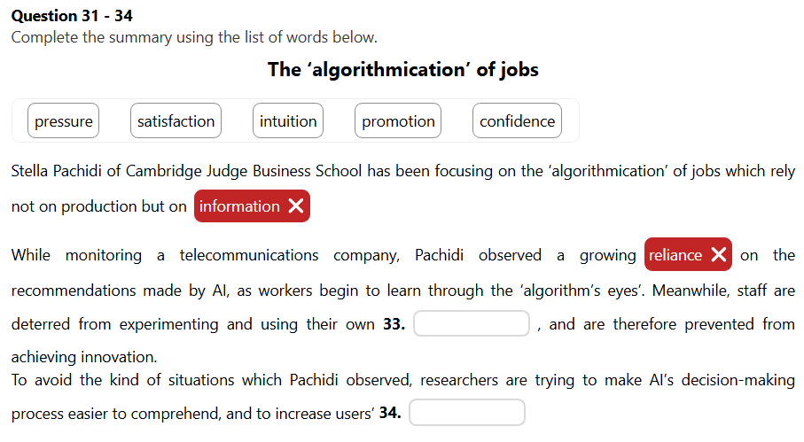 Dang de Summary Completion trong IELTS Reading