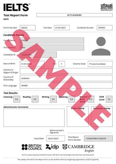 IELTS cập nhật mẫu Test Report Form từ ngày 15 tháng 7 năm 2026